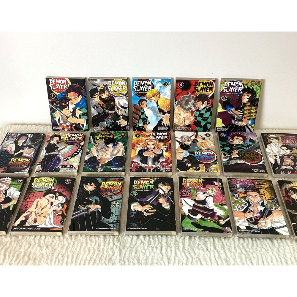 Demon Slayer Manga Books 1-18 +21 EUC Graphic Novel Set Anime Tanjiro Nezuko - Picture 4 of 16
